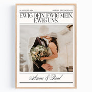 Hochzeitstag Geschenk Poster mit Hochzeitsfoto - Boho Stil