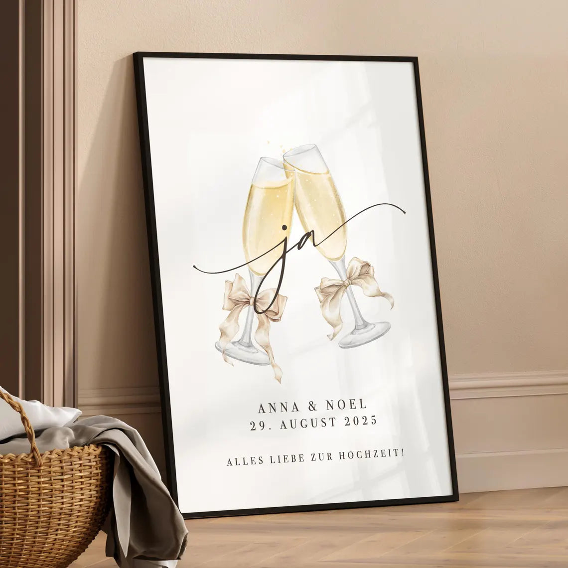 Hochzeitsgeschenk „Ja“ Bild für das Brautpaar – Alles Liebe zur Hochzeit