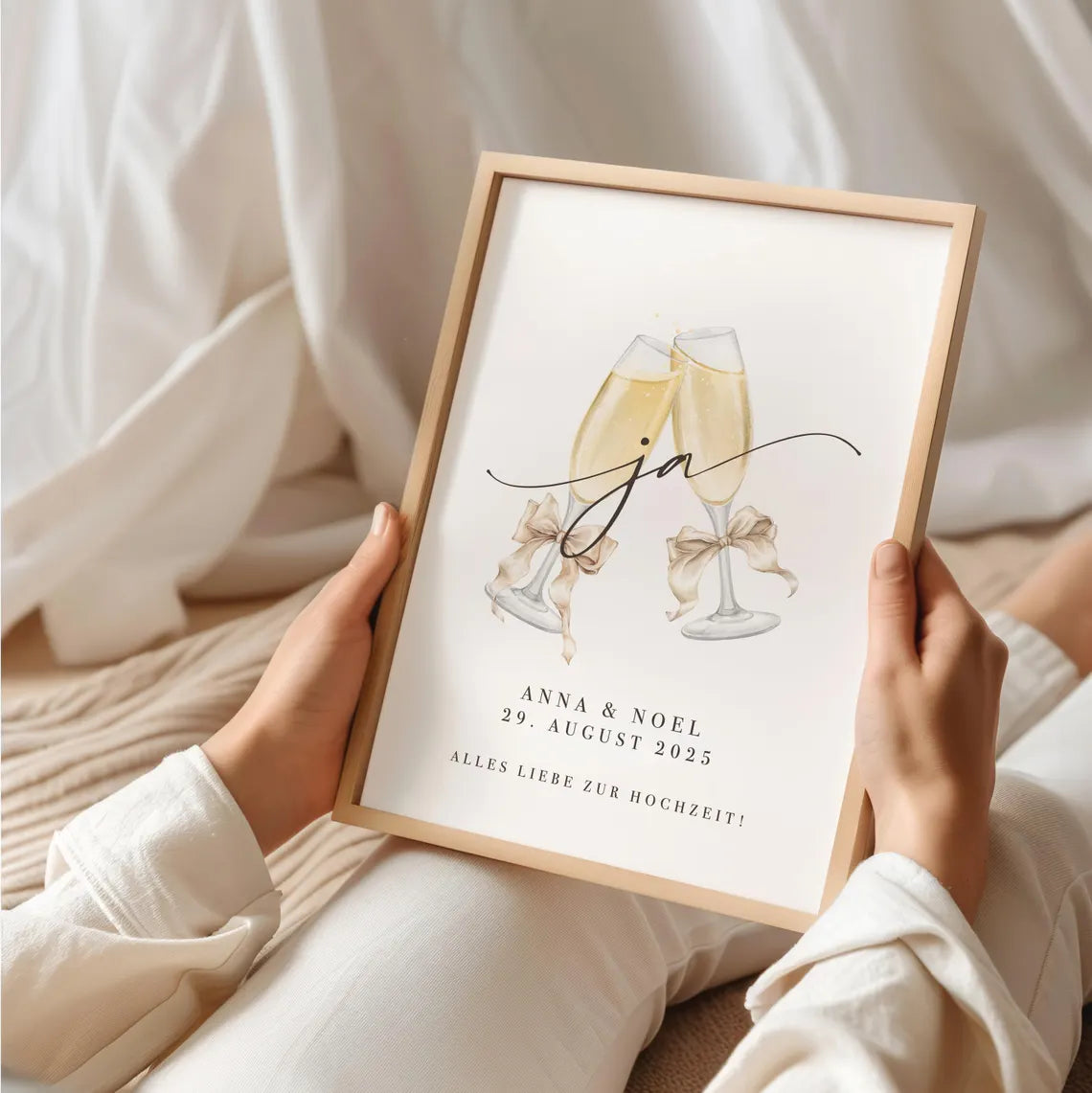 Hochzeitsgeschenk „Ja“ Bild für das Brautpaar – Alles Liebe zur Hochzeit