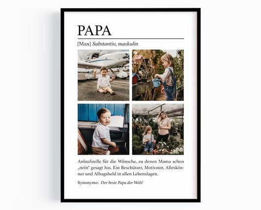 Papa Geschenk mit Fotos – personalisiertes Vatertagsgeschenk für Papa, Mann, Ehemann, Vater