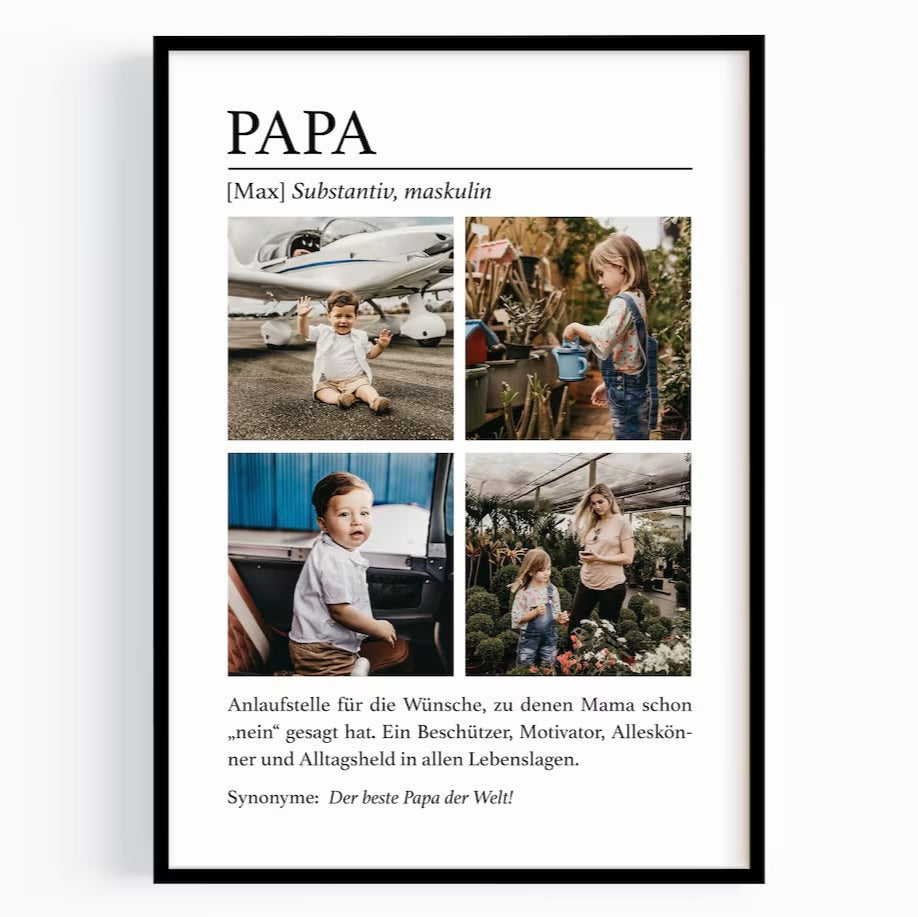 Papa Geschenk mit Fotos – personalisiertes Vatertagsgeschenk für Papa, Mann, Ehemann, Vater