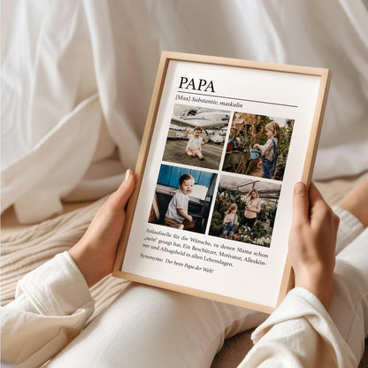 Papa Geschenk mit Fotos – personalisiertes Vatertagsgeschenk für Papa, Mann, Ehemann, Vater