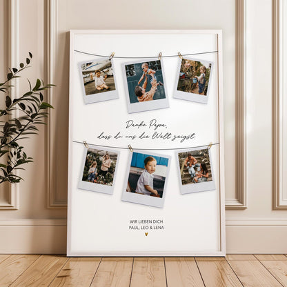 Danke Papa – Personalisiertes Geschenk mit Fotos, Vatertag Geschenkidee