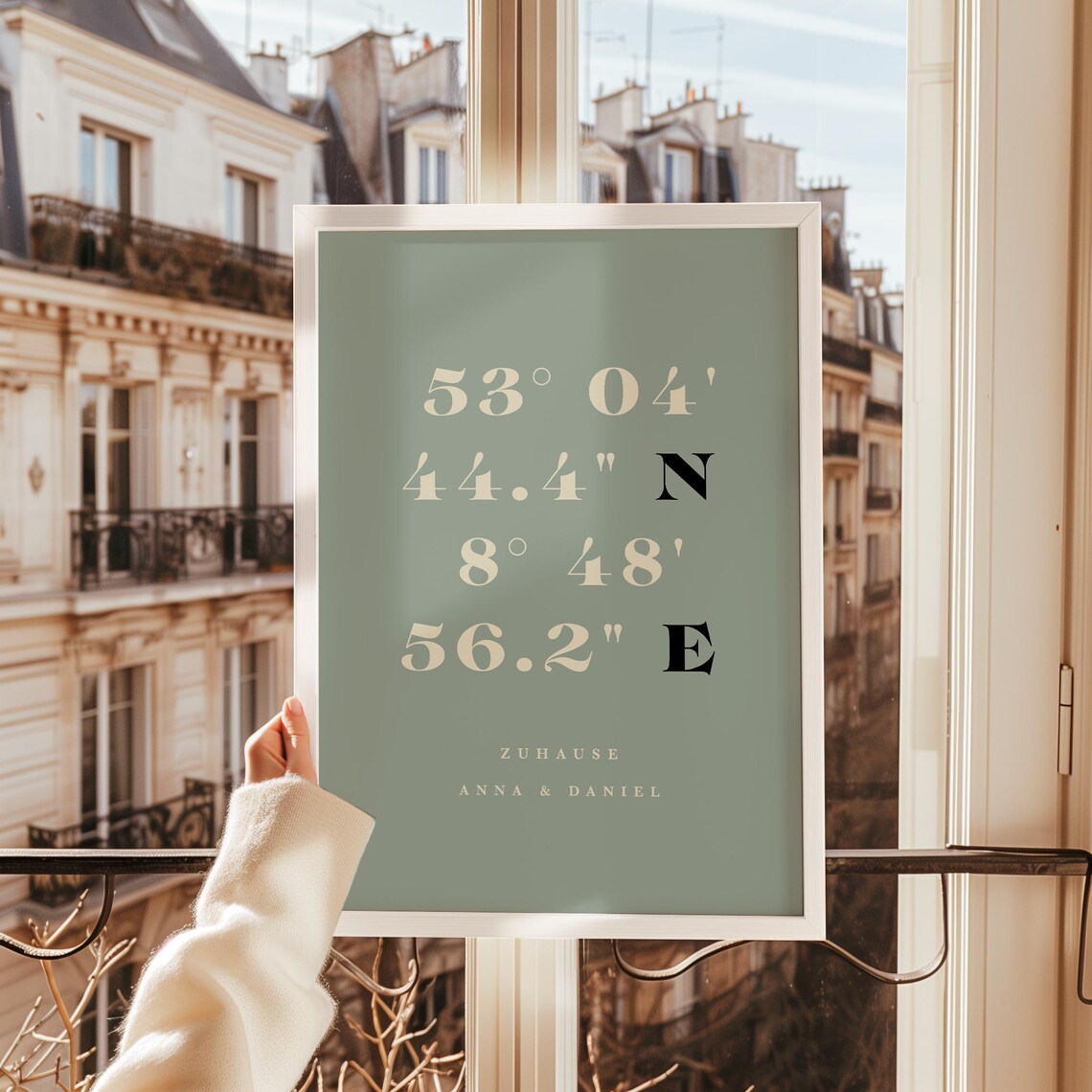 Retro Koordinaten Poster „Zuhause“ – Personalisiertes Einzugsgeschenk