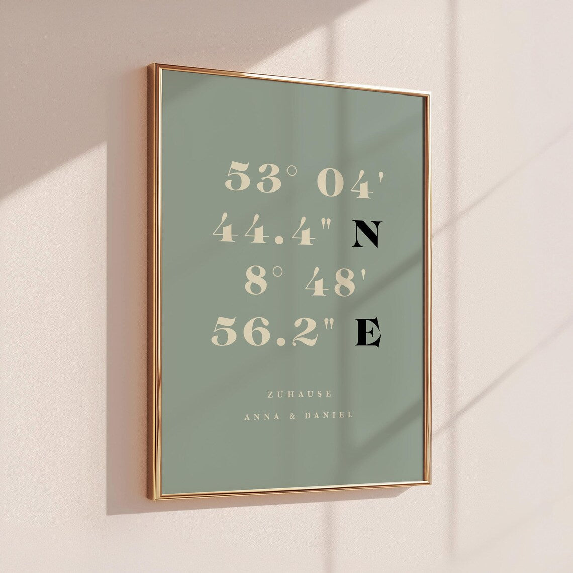Retro Koordinaten Poster „Zuhause“ – Personalisiertes Einzugsgeschenk