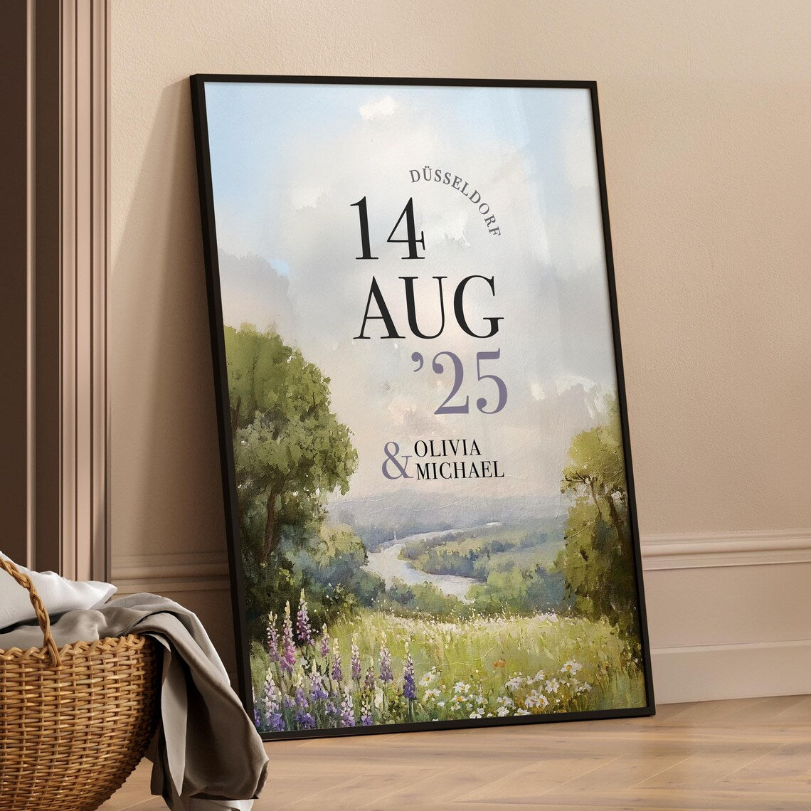 Hochzeitsgeschenk mit Datum – Personalisiertes Poster fürs Brautpaar