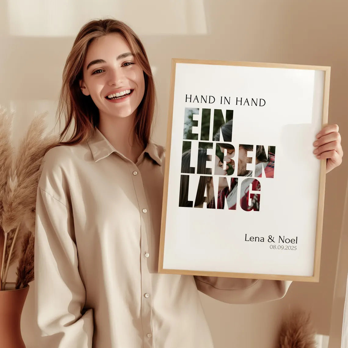 Hand in Hand ein Leben lang Geschenk Verlobung, Jahrestag, Hochzeitstag