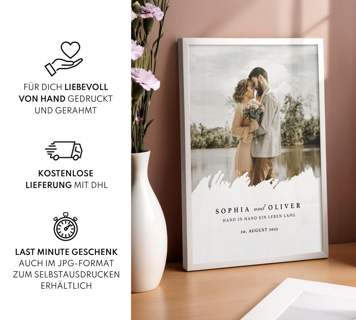 Hochzeitstag Geschenk mit Foto - Liebe Jubiläum Geschenk Paar