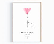 Hochzeit Geschenk Brautpaar personalisiert Ja Poster mit Namen – Verlobungsgeschenk Bilderrahmen