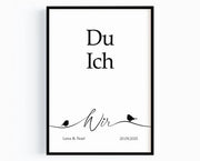 „Du Ich Wir“ – Personalisiertes Poster zur Hochzeit & zum Jahrestag