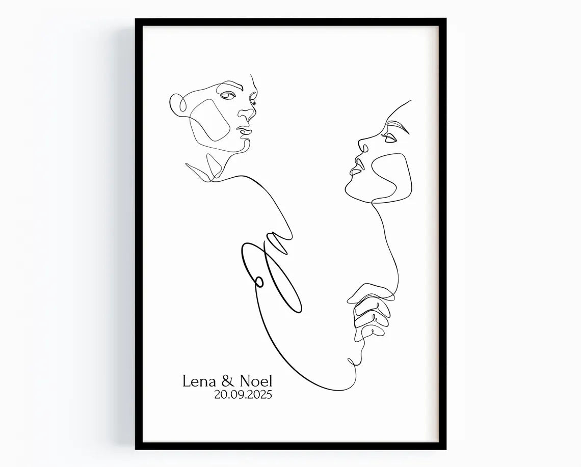 Personalisiertes JA Poster Geschenk für Brautpaar zur Hochzeit
