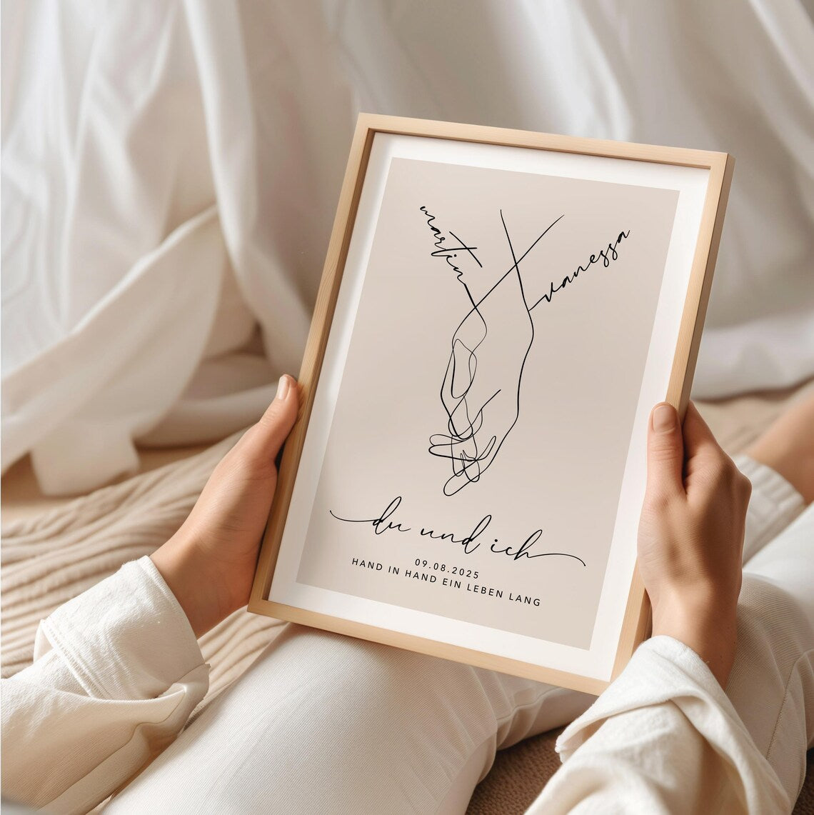 Du und ich Bild – Personalisiertes Hochzeitsgeschenk für Brautpaar Verlobungsgeschenk