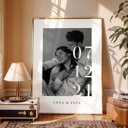 Jahrestag Geschenk – Personalisiertes Poster mit Namen, Datum & Foto