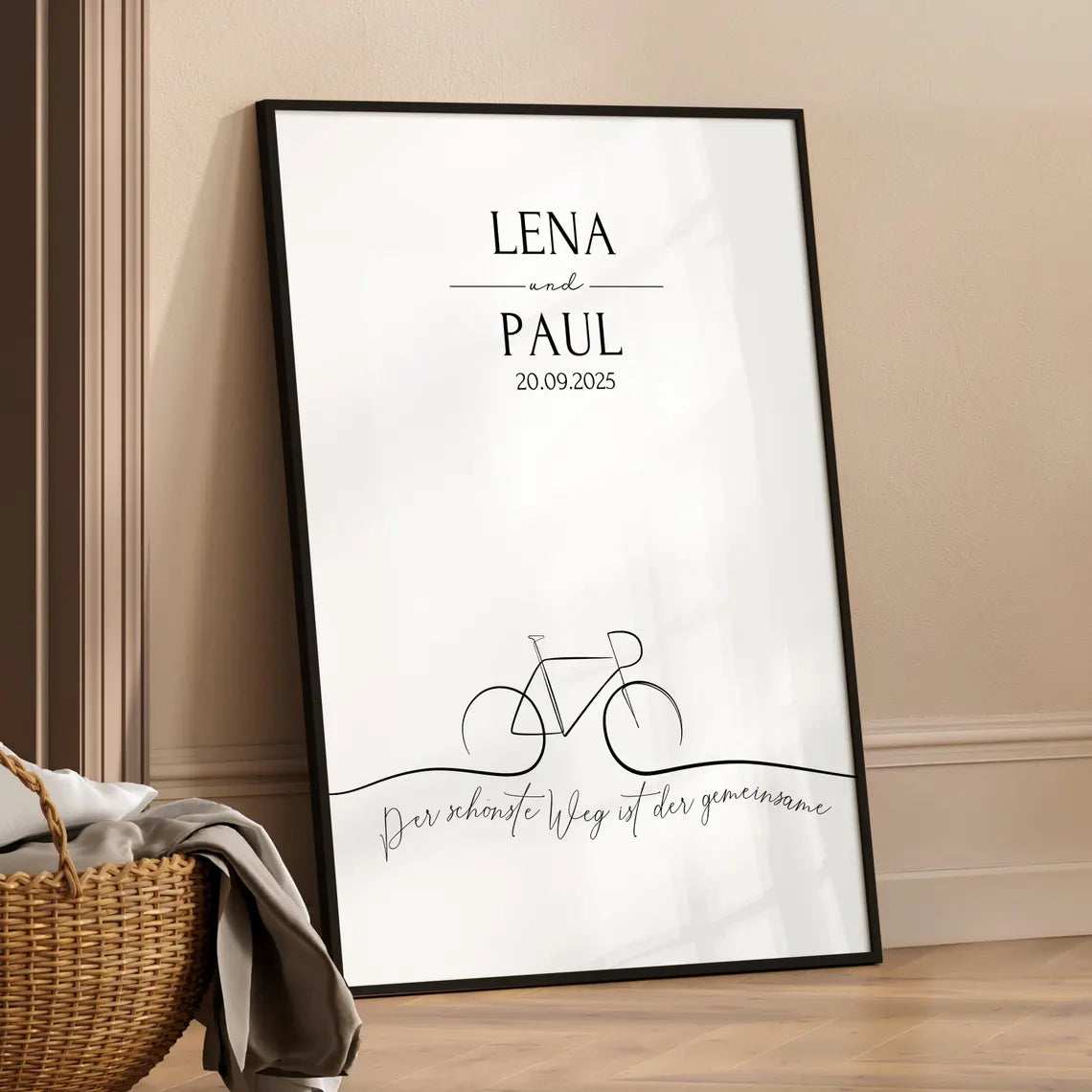 Hochzeit Geschenk personalisiertes Fahrrad Poster A4 A3 A2