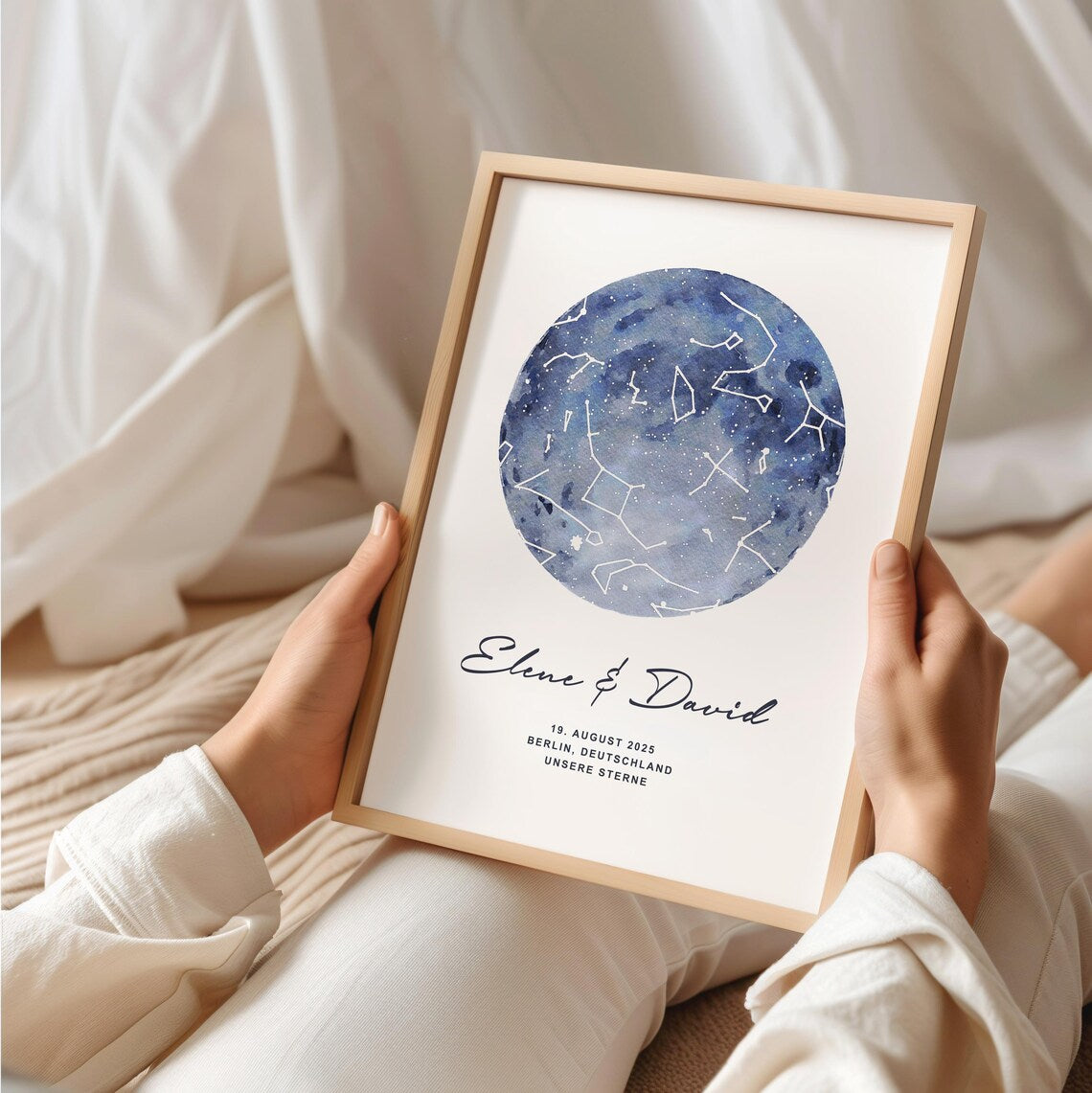 Personalisierte Sternenkarte – Geschenk zum Valentinstag oder Jahrestag für ihn & sie