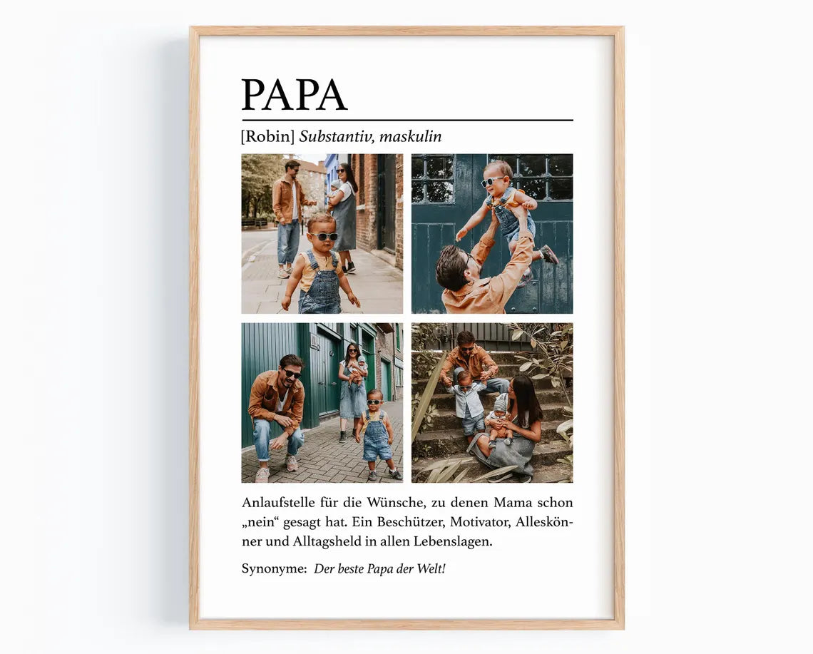 Vatertagsgeschenk personalisiert – Papa Geburtstag Geschenk mit Fotos