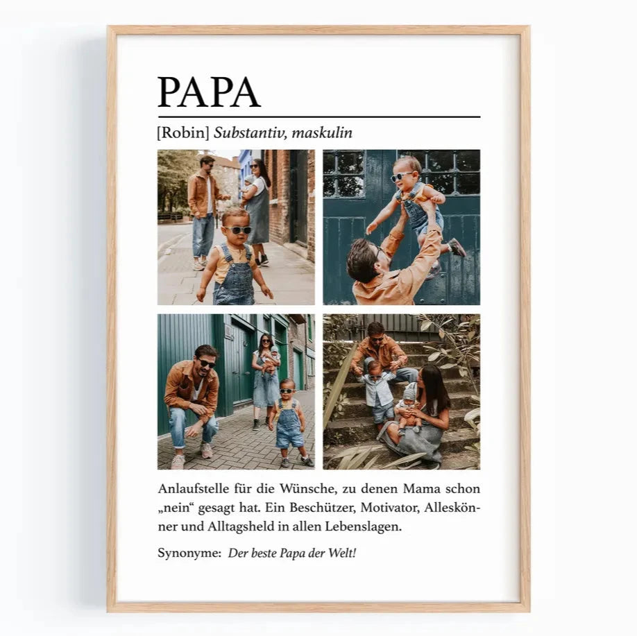 Vatertagsgeschenk personalisiert – Papa Geburtstag Geschenk mit Fotos