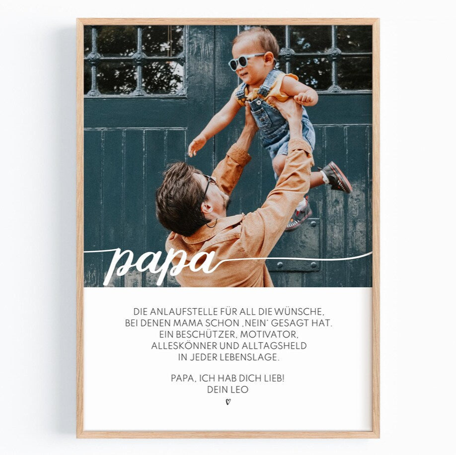 Papa Geschenk Vatertag, Geburtstag – Definition Bild mit Foto