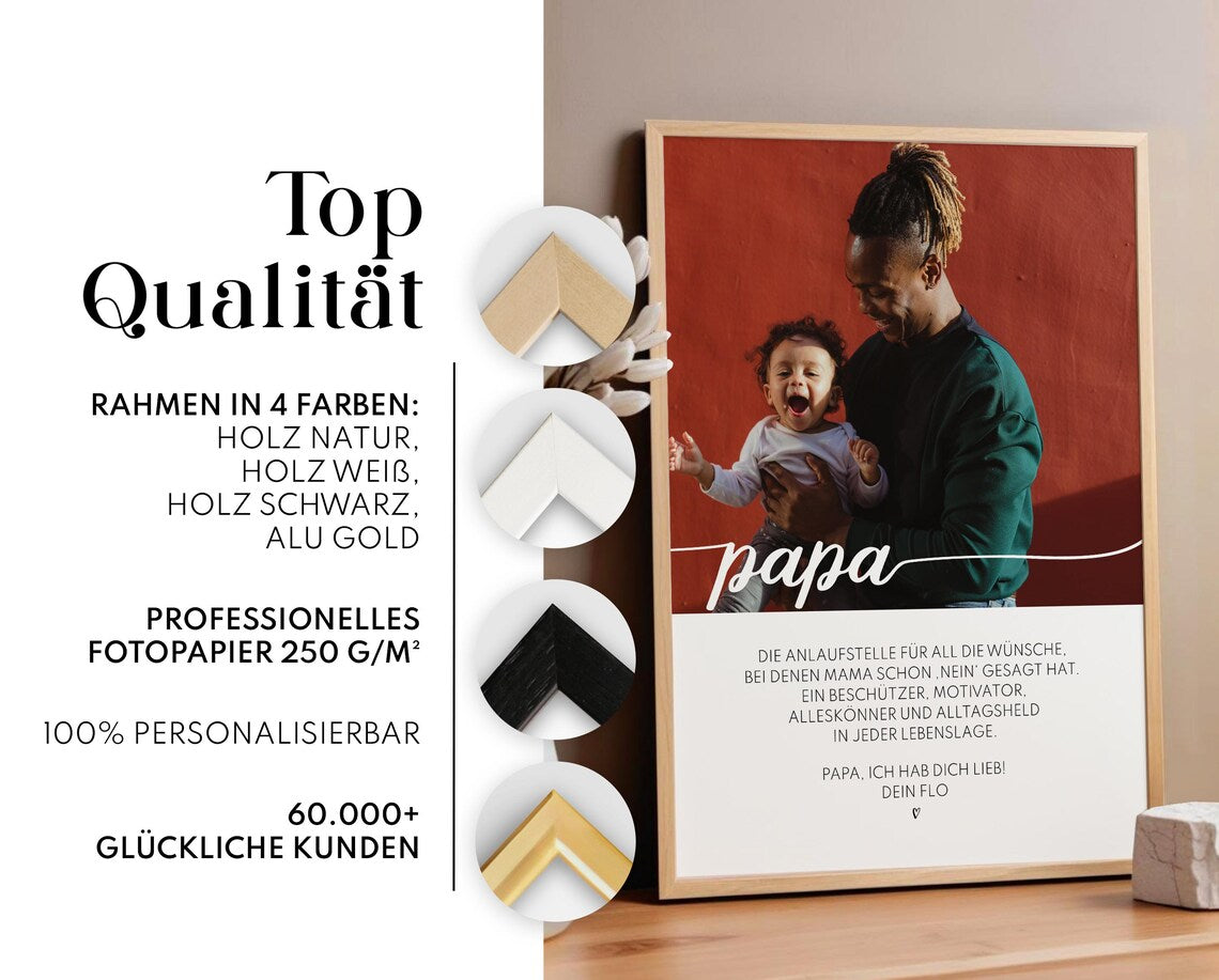 Papa Geschenk Vatertag, Geburtstag – Definition Bild mit Foto