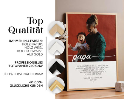 Papa Geschenk Vatertag, Geburtstag – Definition Bild mit Foto