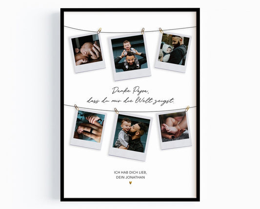 Danke Papa – Personalisiertes Geschenk mit Fotos, Vatertag Geschenkidee