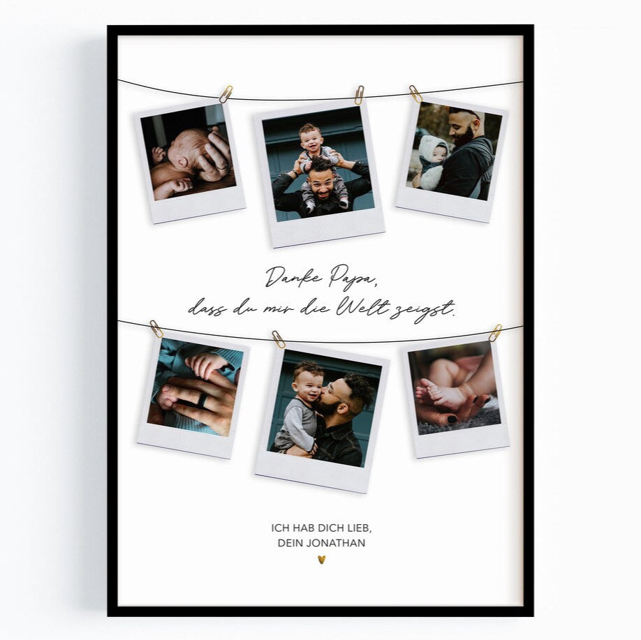 Danke Papa – Personalisiertes Geschenk mit Fotos, Vatertag Geschenkidee