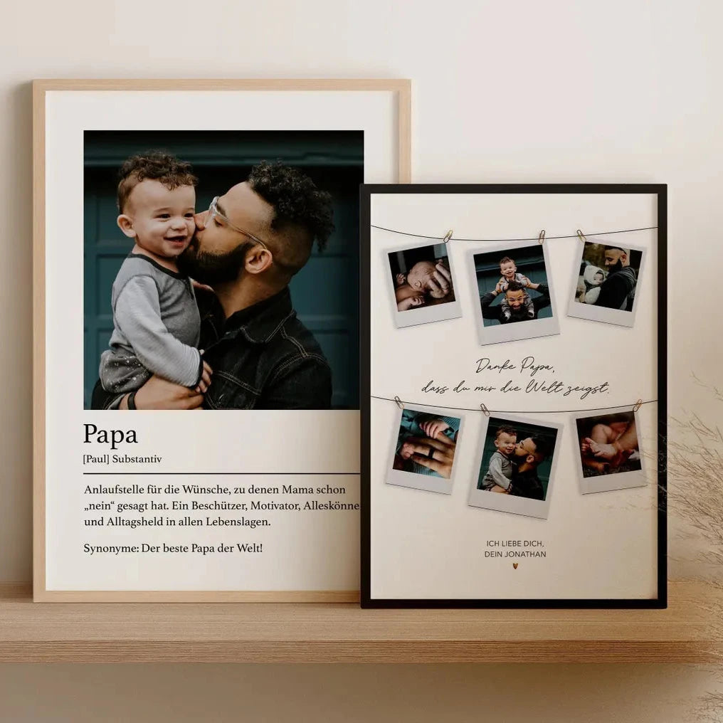 Danke Papa – Personalisiertes Geschenk mit Fotos, Vatertag Geschenkidee