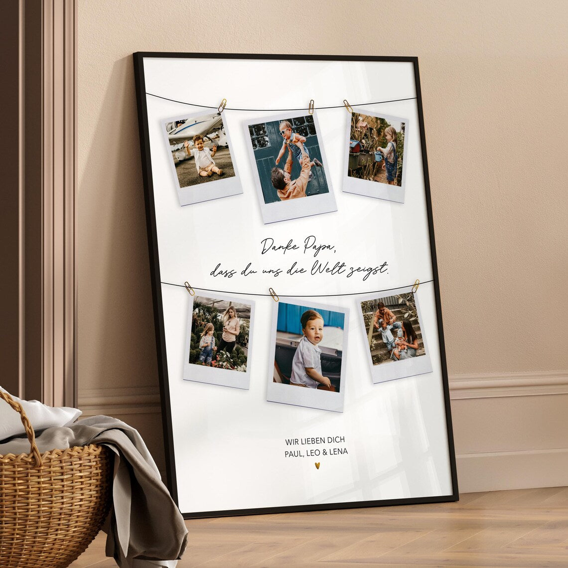 Danke Papa – Personalisiertes Geschenk mit Fotos, Vatertag Geschenkidee