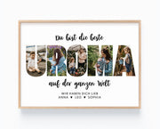 Personalisierte Fotocollage für Uroma als Geschenk von den Enkeln