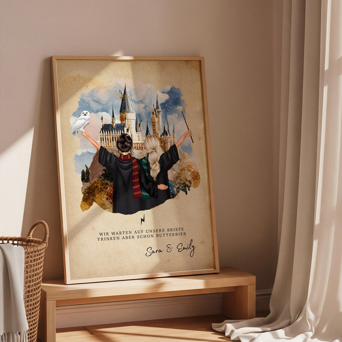 Personalisiertes Zauberer Poster mit Namen – Geschenk für beste Freundin