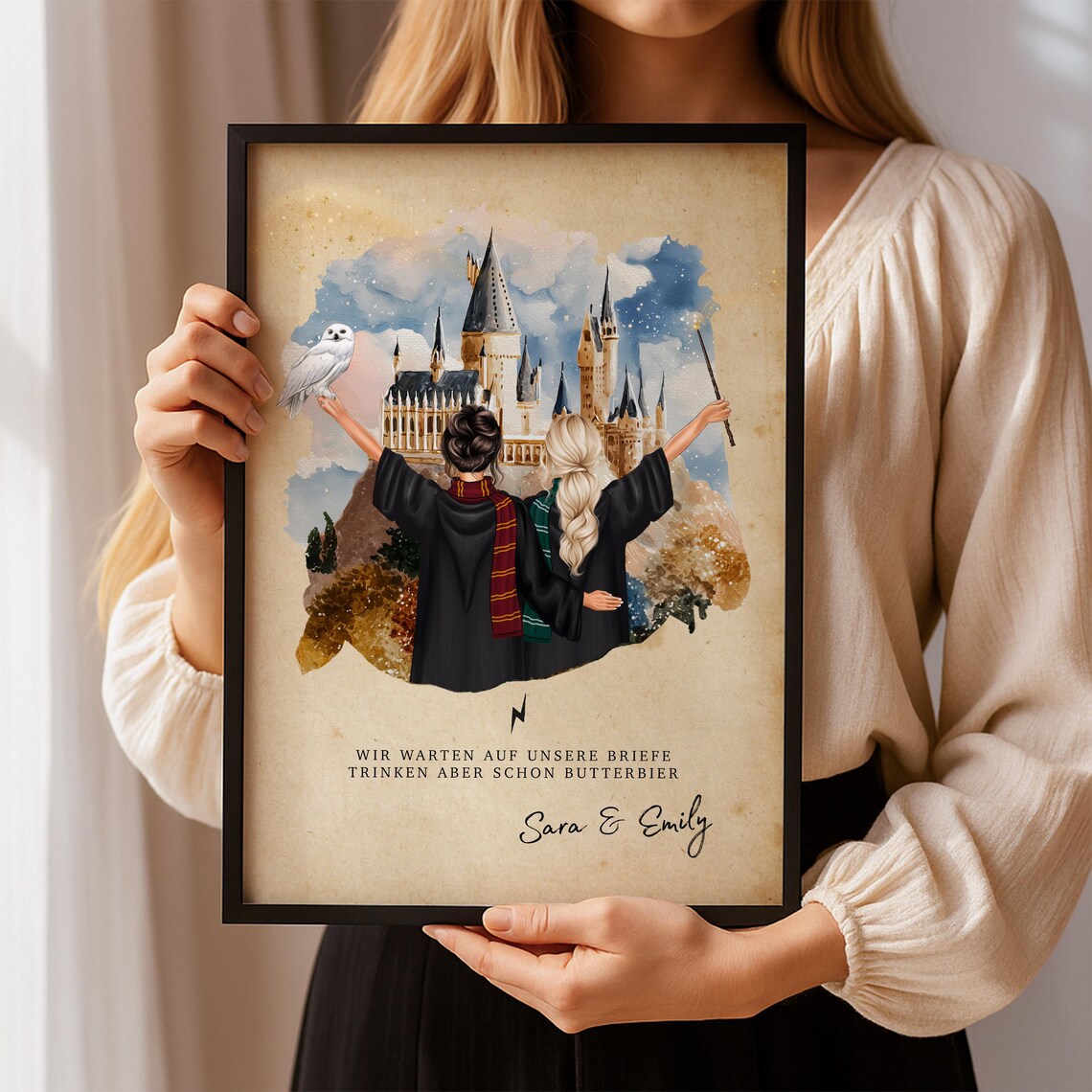Personalisiertes Zauberer Poster mit Namen – Geschenk für beste Freundin