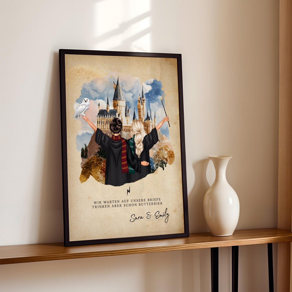 Personalisiertes Zauberer Poster mit Namen – Geschenk für beste Freundin