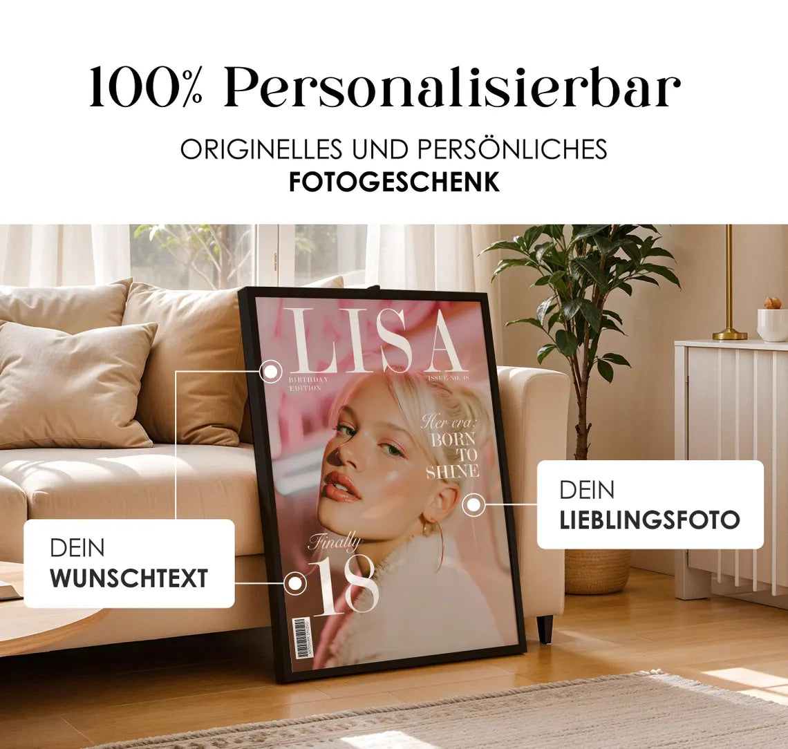 18. Geburtstag Magazin Cover Poster für beste Freundin oder Schwester