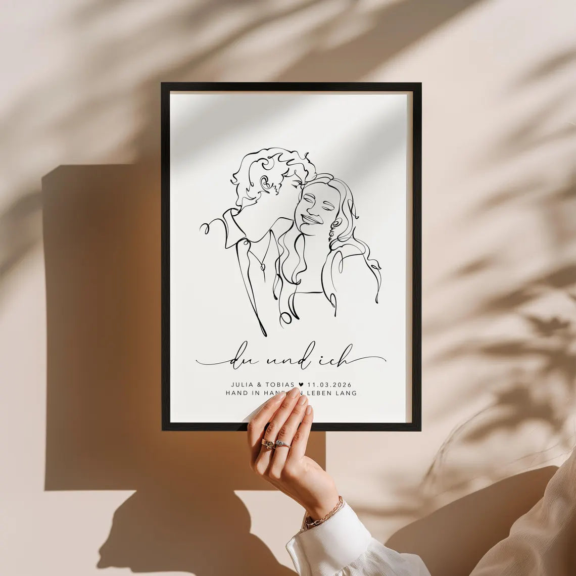 Personalisiertes Line Art Paar Portrait – Geschenkidee zum Jahrestag