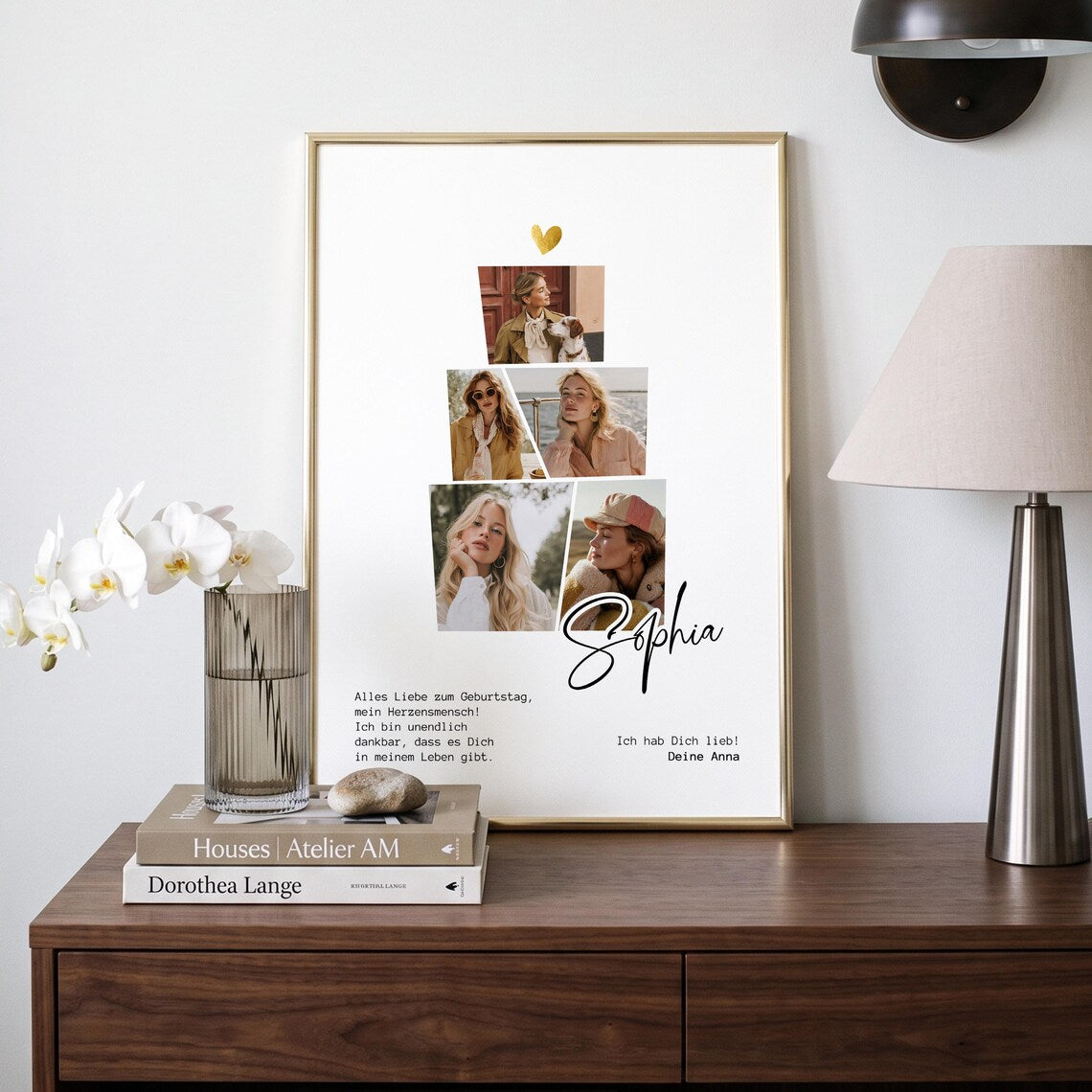Personalisiertes Fotocollage Poster für die beste Freundin – Geburtstagsgeschenk mit Fotos & Wunschtext