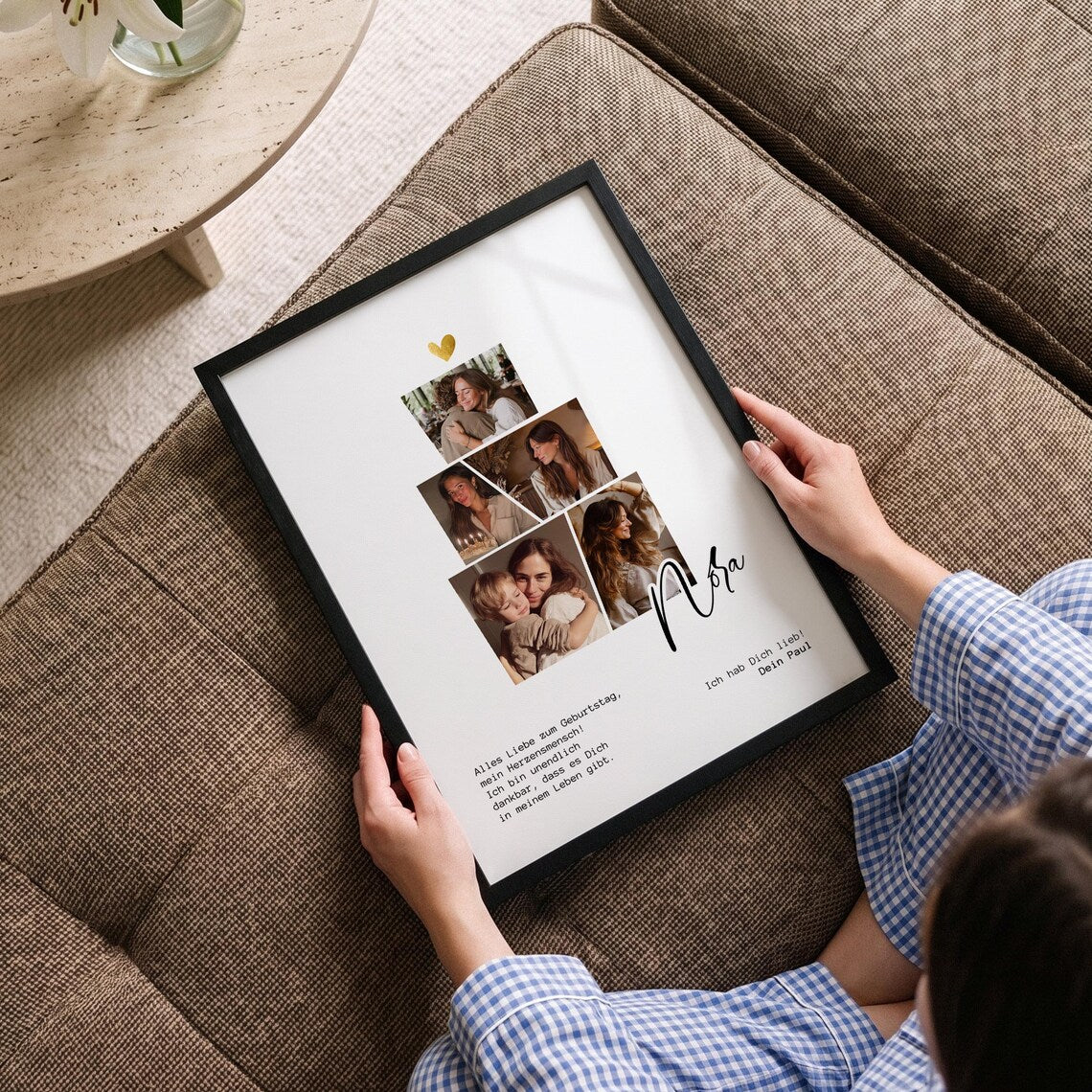 Personalisiertes Fotocollage Poster für die beste Freundin – Geburtstagsgeschenk mit Fotos & Wunschtext