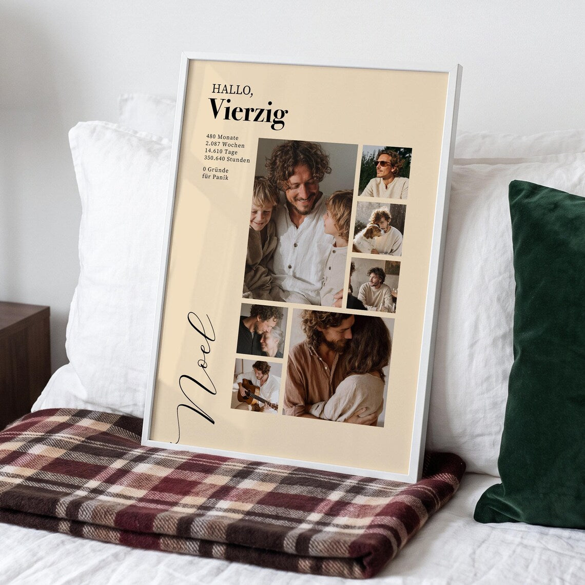 Geburtstagsgeschenk für Männer – Personalisiertes Fotocollage Poster für Papa, Ehemann oder Freund