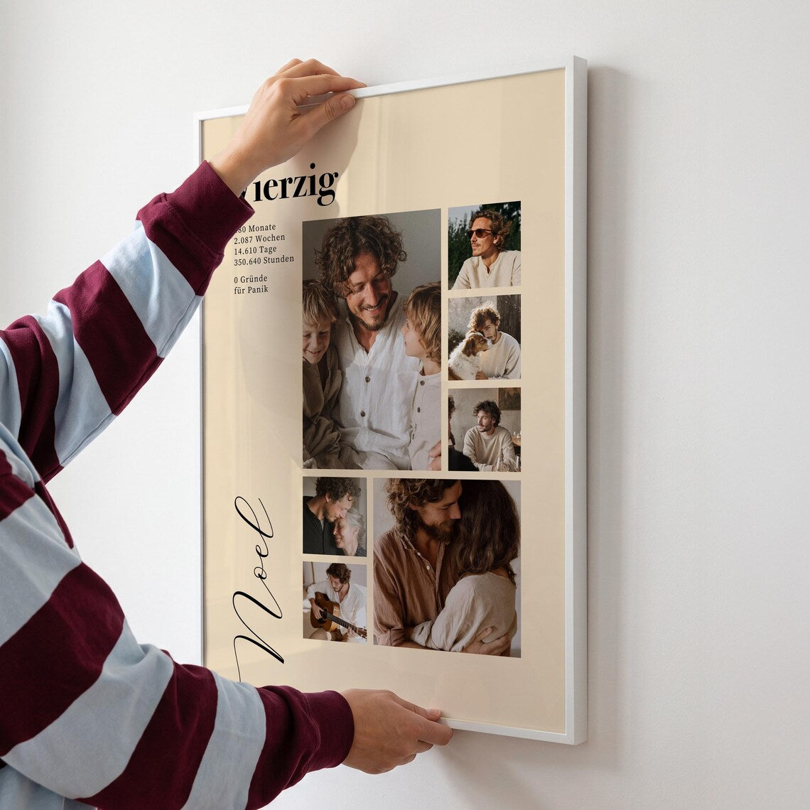 Geburtstagsgeschenk für Männer – Personalisiertes Fotocollage Poster für Papa, Ehemann oder Freund