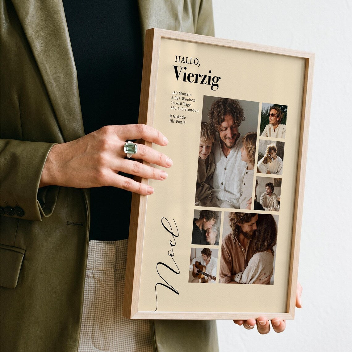 Geburtstagsgeschenk für Männer – Personalisiertes Fotocollage Poster für Papa, Ehemann oder Freund