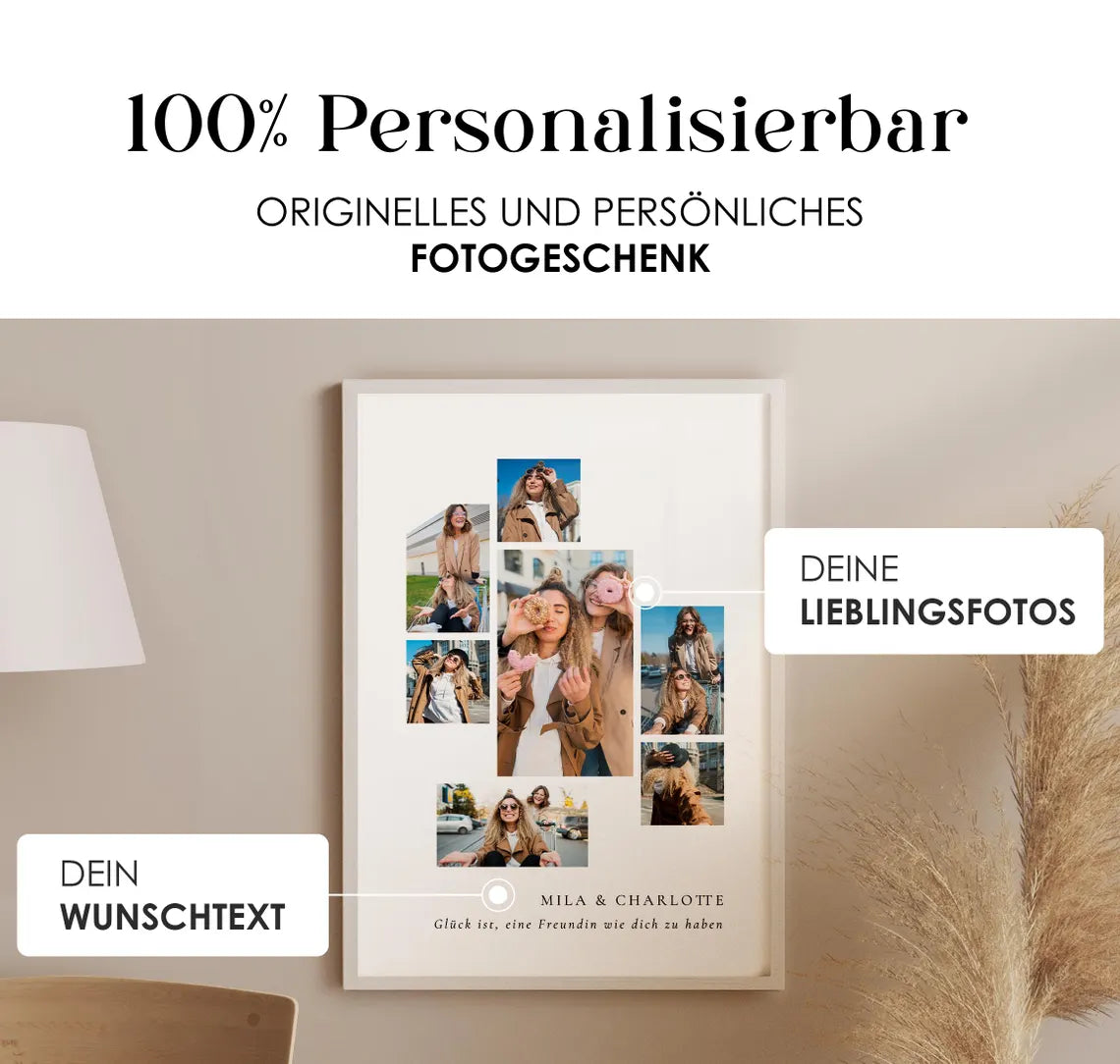 Personalisierte Foto Collage Beste Freundin – Geschenkidee zum Geburtstag