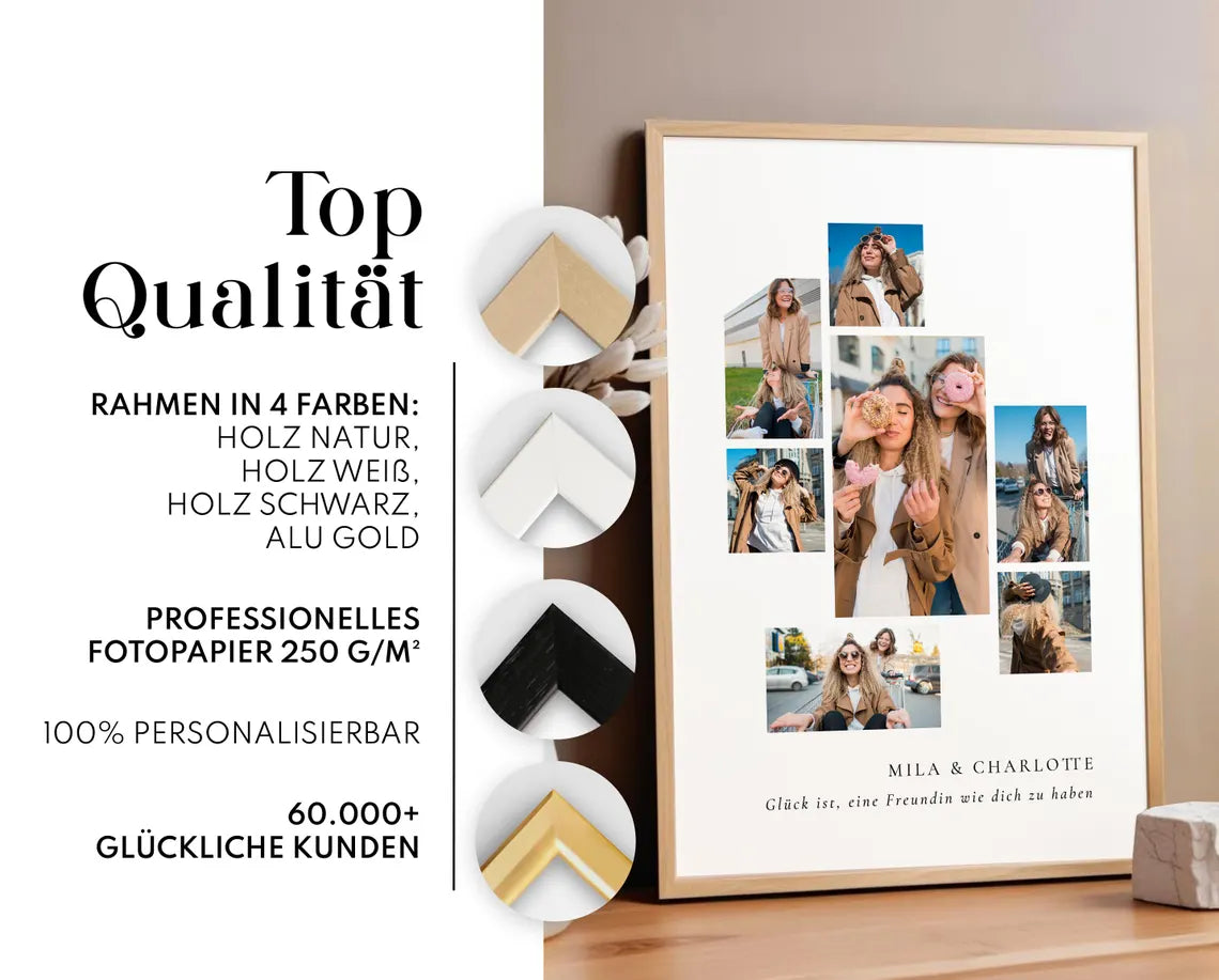 Personalisierte Foto Collage Beste Freundin – Geschenkidee zum Geburtstag