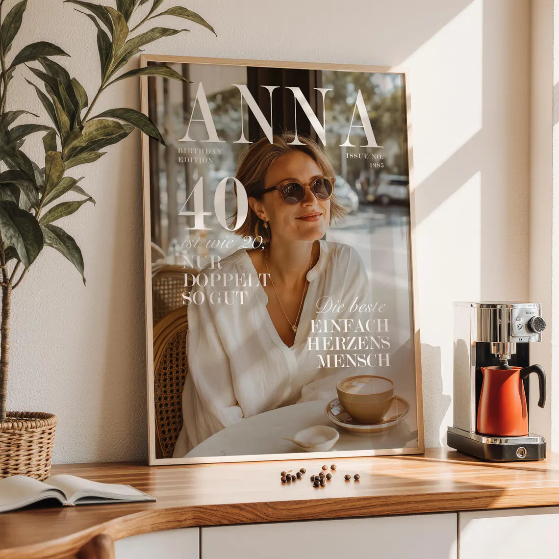 Personalisiertes Magazin Cover Poster – 40. Geburtstag Frau