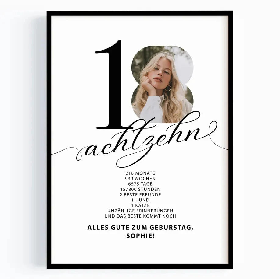 Geschenk zum 18. Geburtstag für Mädchen, Tochter, Schwester oder beste Freundin