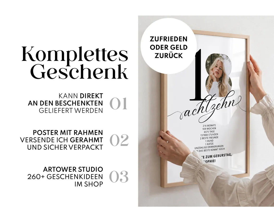 Geschenk zum 18. Geburtstag für Mädchen, Tochter, Schwester oder beste Freundin