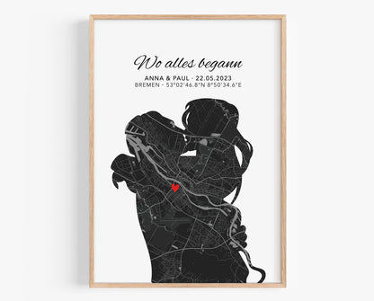 Jahrestag Geschenk für ihn Koordinaten Bild