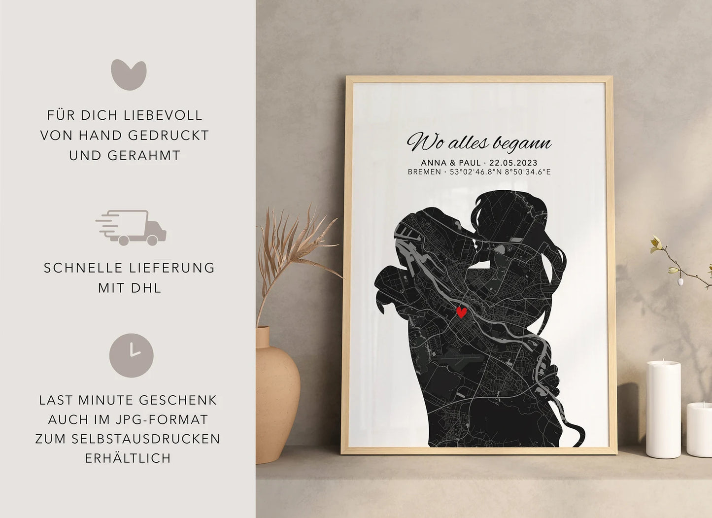 Jahrestag Geschenk für ihn Koordinaten Bild
