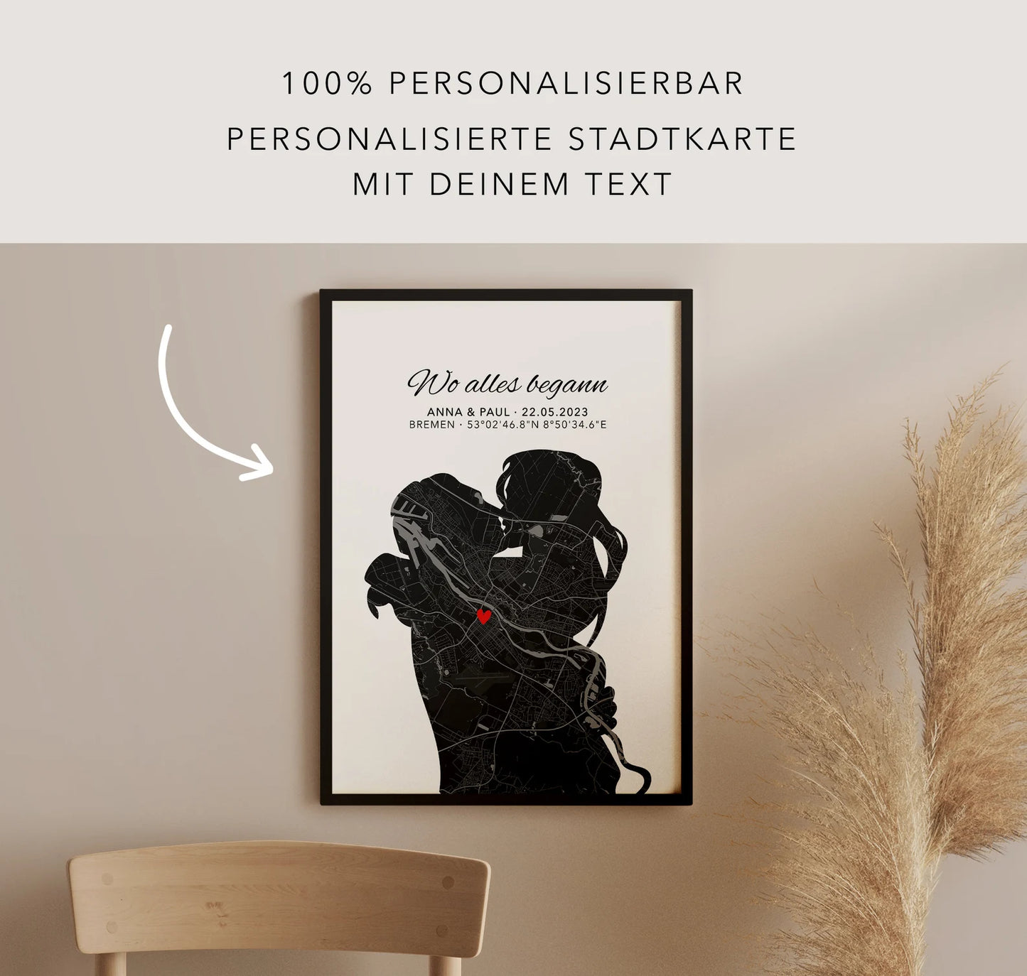 Jahrestag Geschenk für ihn Koordinaten Bild