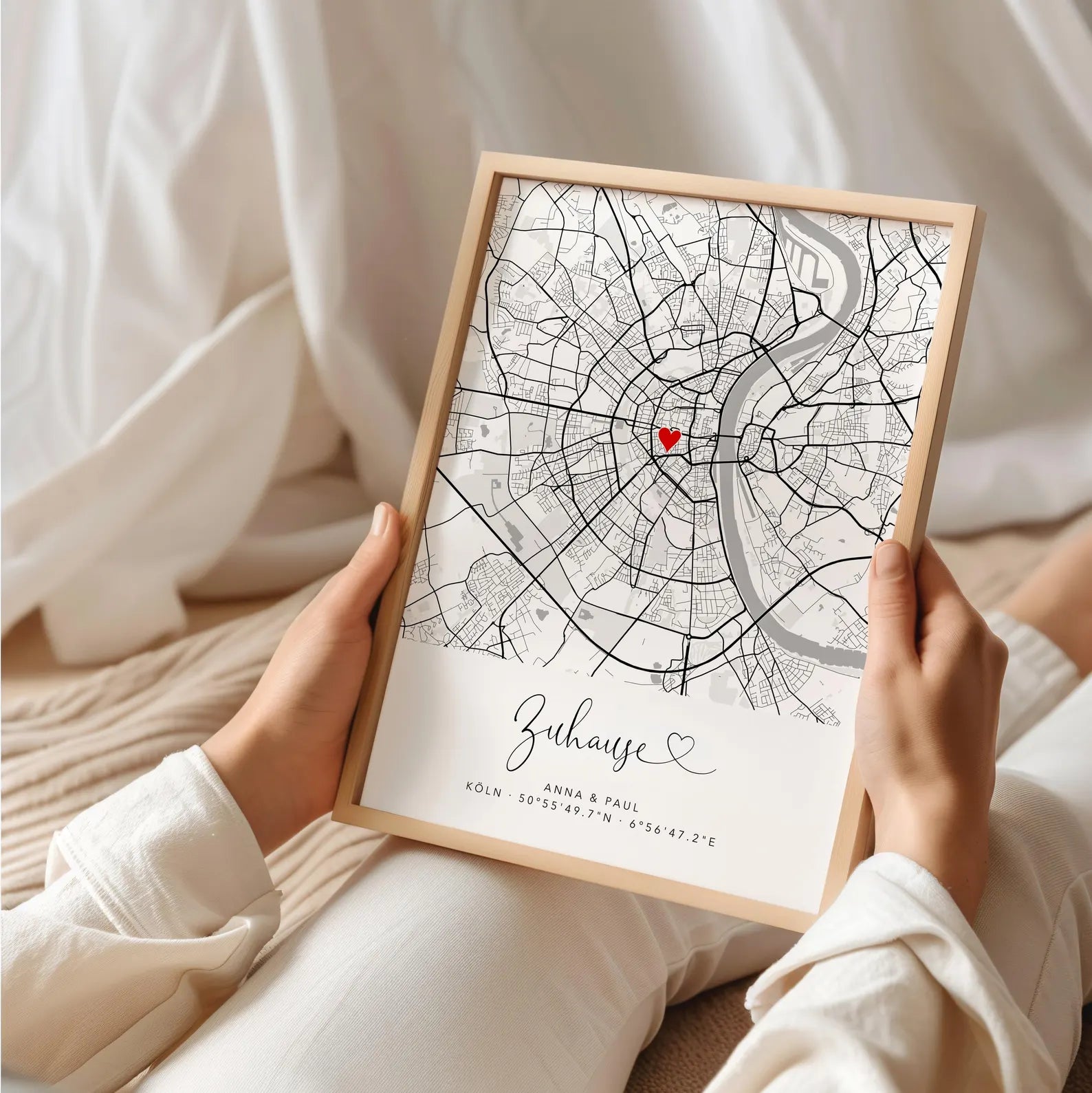 Koordinaten Bild Zuhause - Einzugsgeschenk, Haus Poster