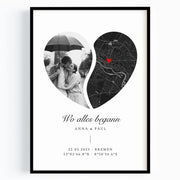 Wo alles begann Poster mit Koordinaten – Geschenk für Paar