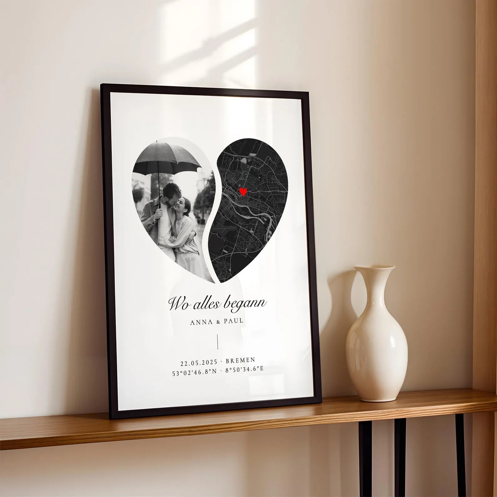 Wo alles begann Poster mit Koordinaten – Geschenk für Paar